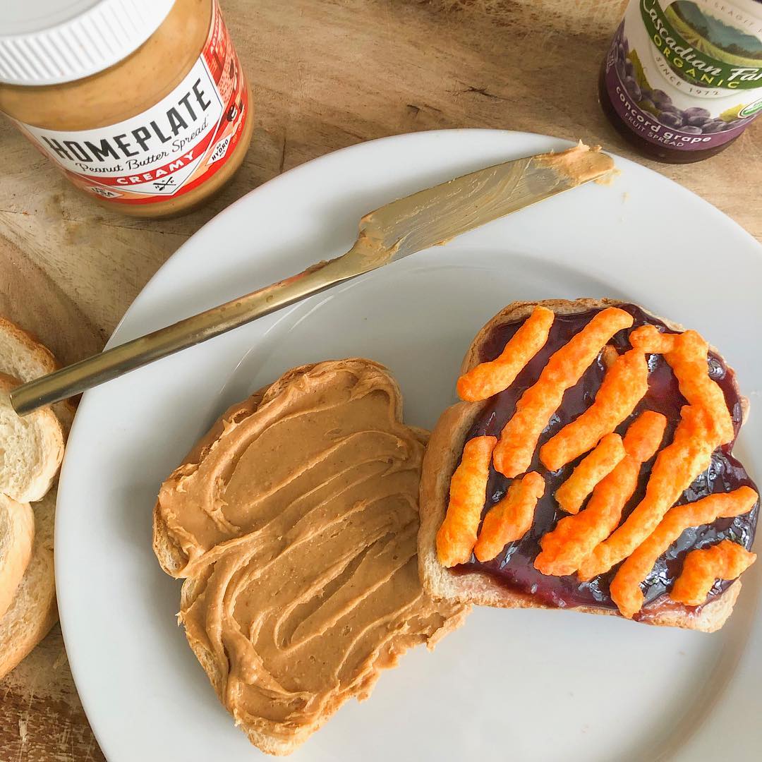 Peanut Butter, Grape Jelly, & Cheese Puffs