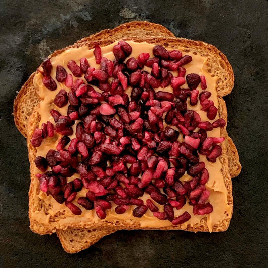 Peanut Butter & Pomegranate Seed Toast