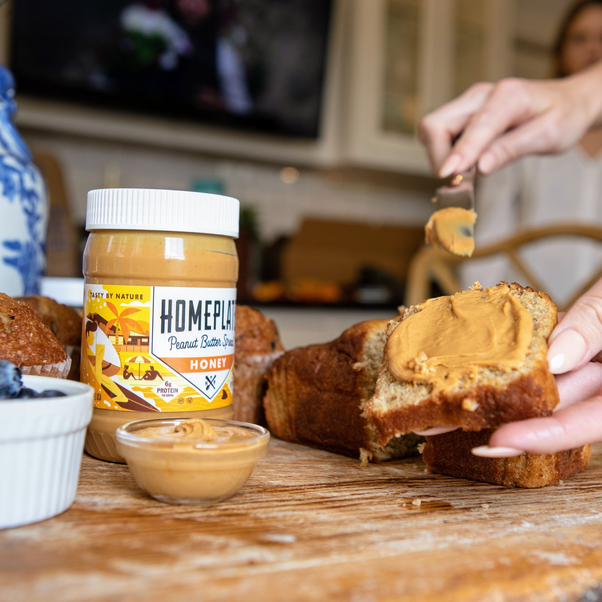 honey peanut butter on toast banana bread delicious peanut butter